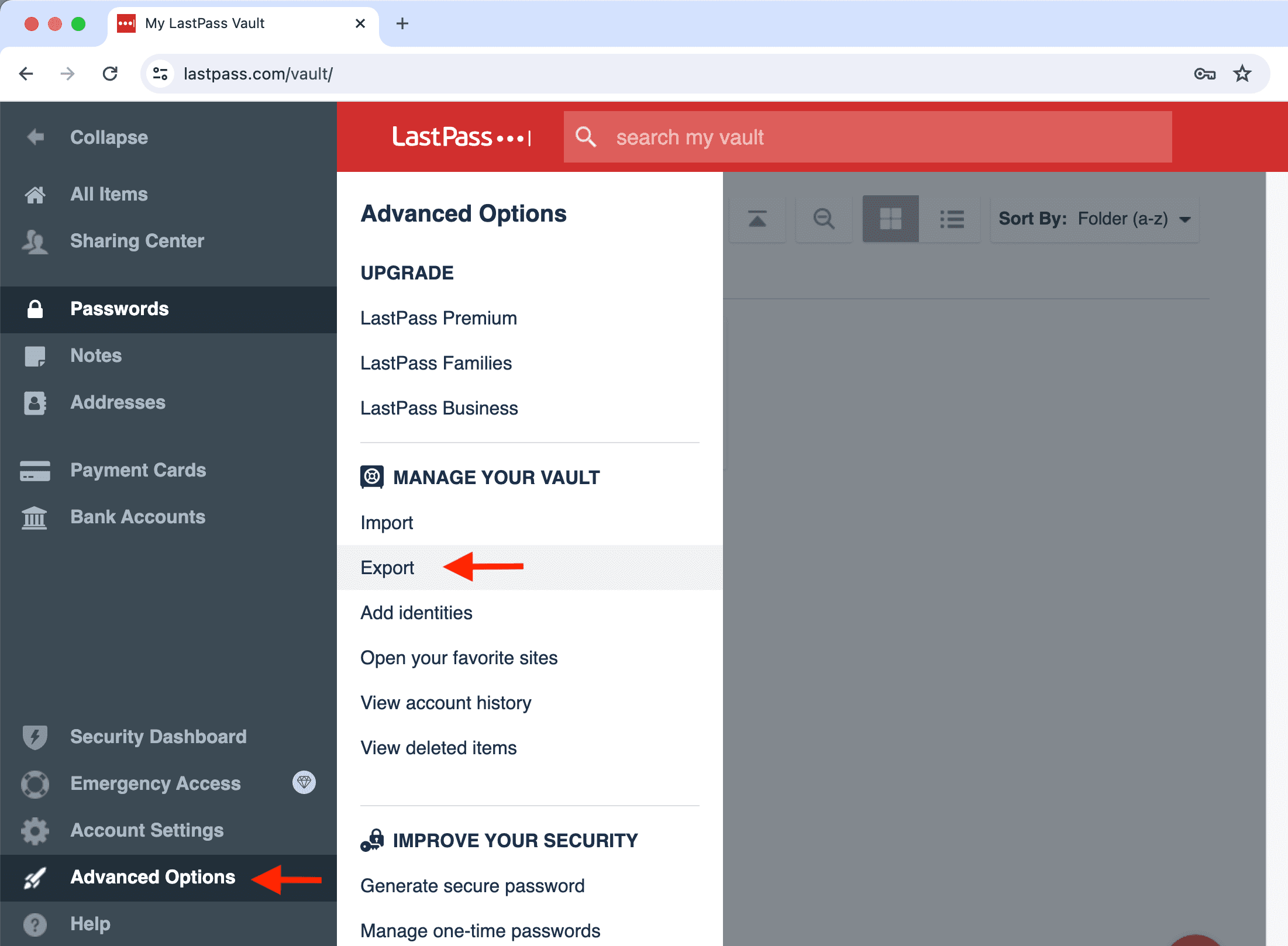 Exportieren Sie Ihre LastPass-Passwörter