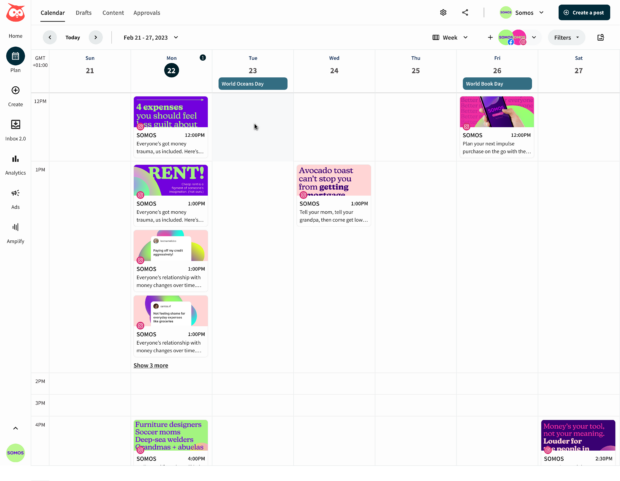 Hootsuite Planner - Kalenderansicht
