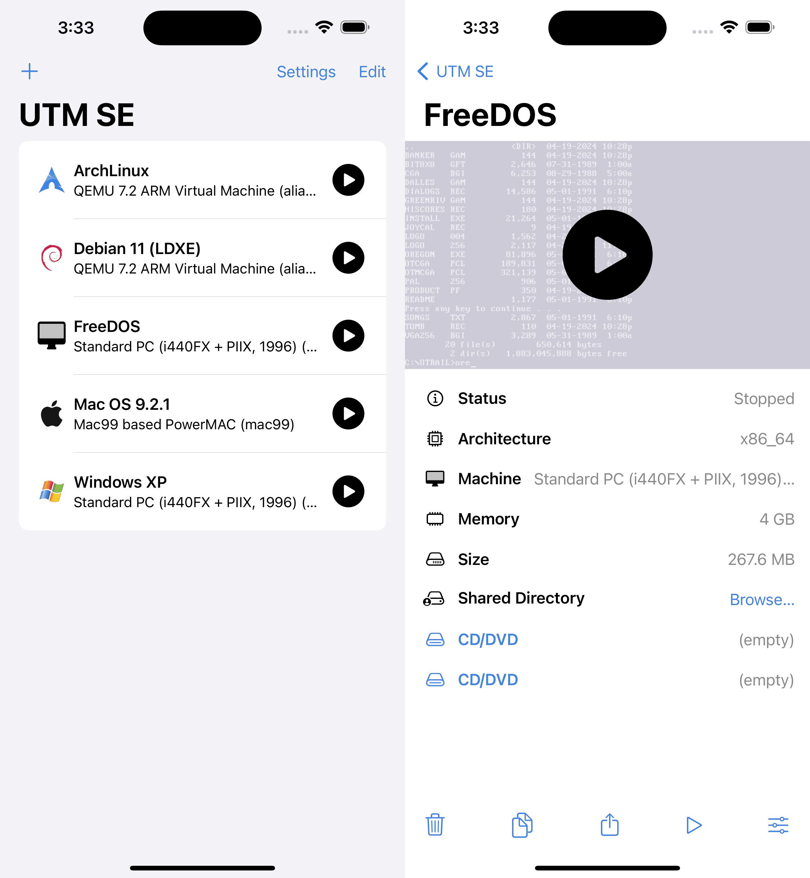 UTMApp-App für iPhones.