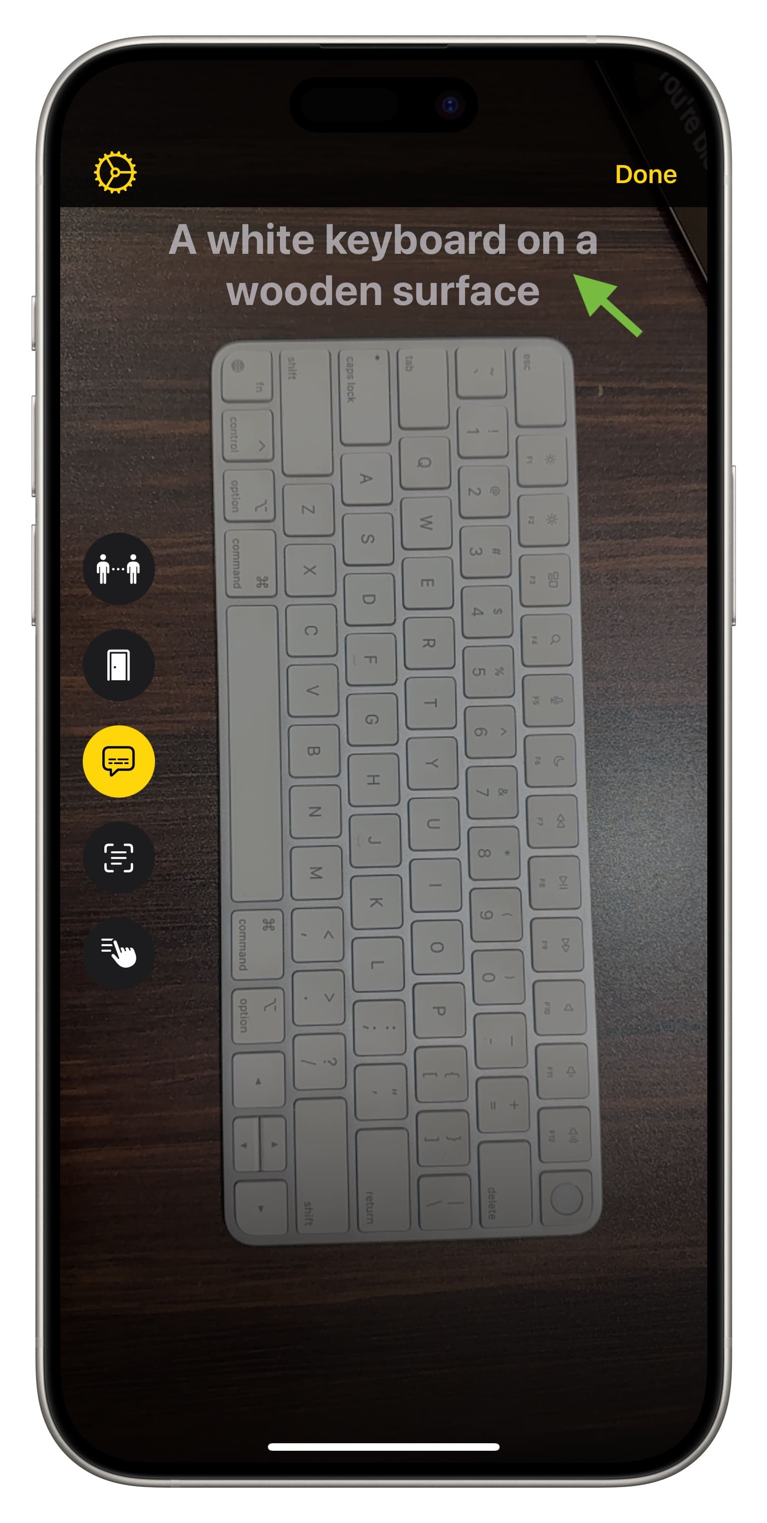 Verwenden Sie die iPhone-Lupen-App, um Live-Bildbeschreibungen von Objekten in Ihrer Umgebung zu erhalten