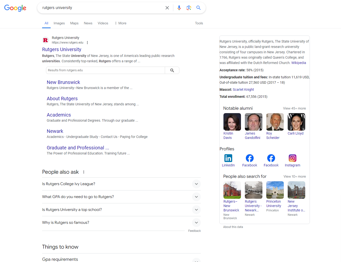 Google Suchergebnisse für [rutgers university]