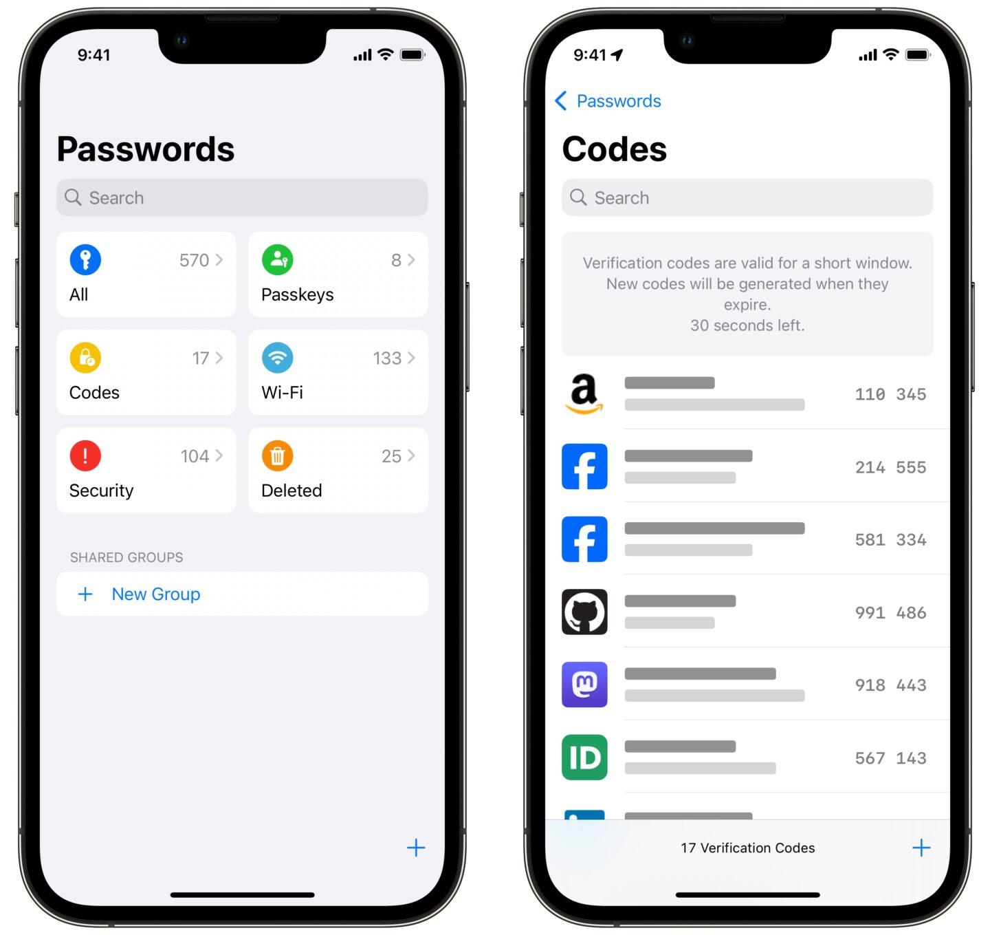 Apple Passwords App-Kategorien Apple Passwords-App für iPhone in iOS 18