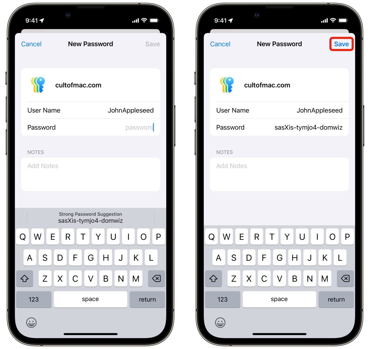 Apple-Passwörter Neues Passwort erstellen Neues Passwort erstellen
