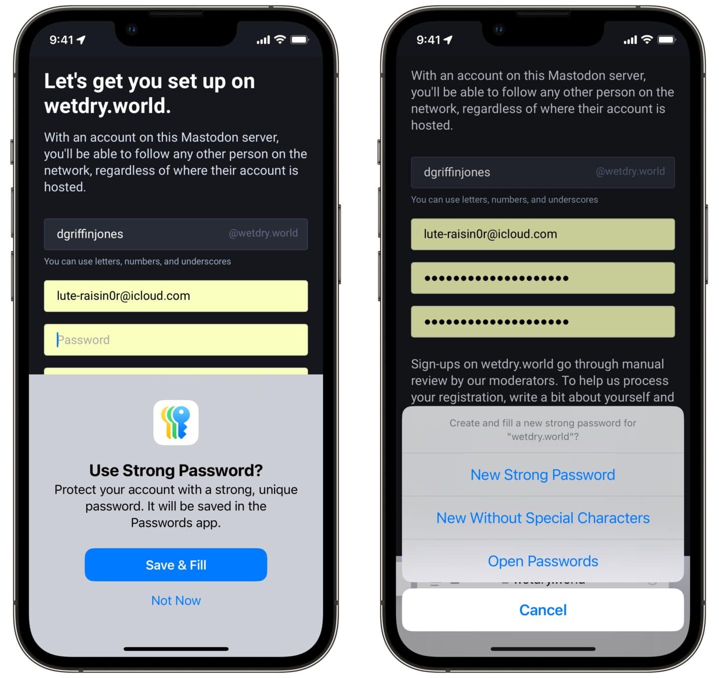 Apple-Passwörter: Generiertes Passwort bearbeiten Bearbeiten eines generierten Passworts