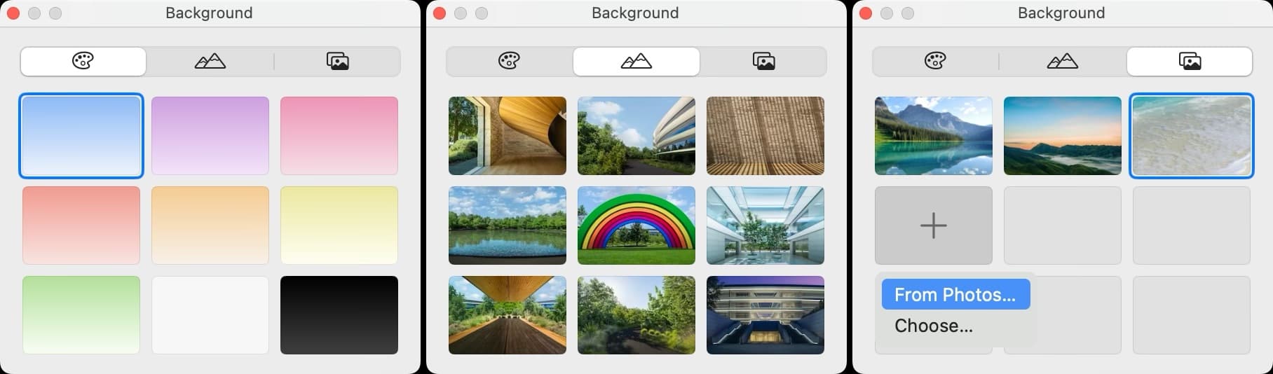 Integrierte Hintergründe für Videoanrufe auf dem Mac