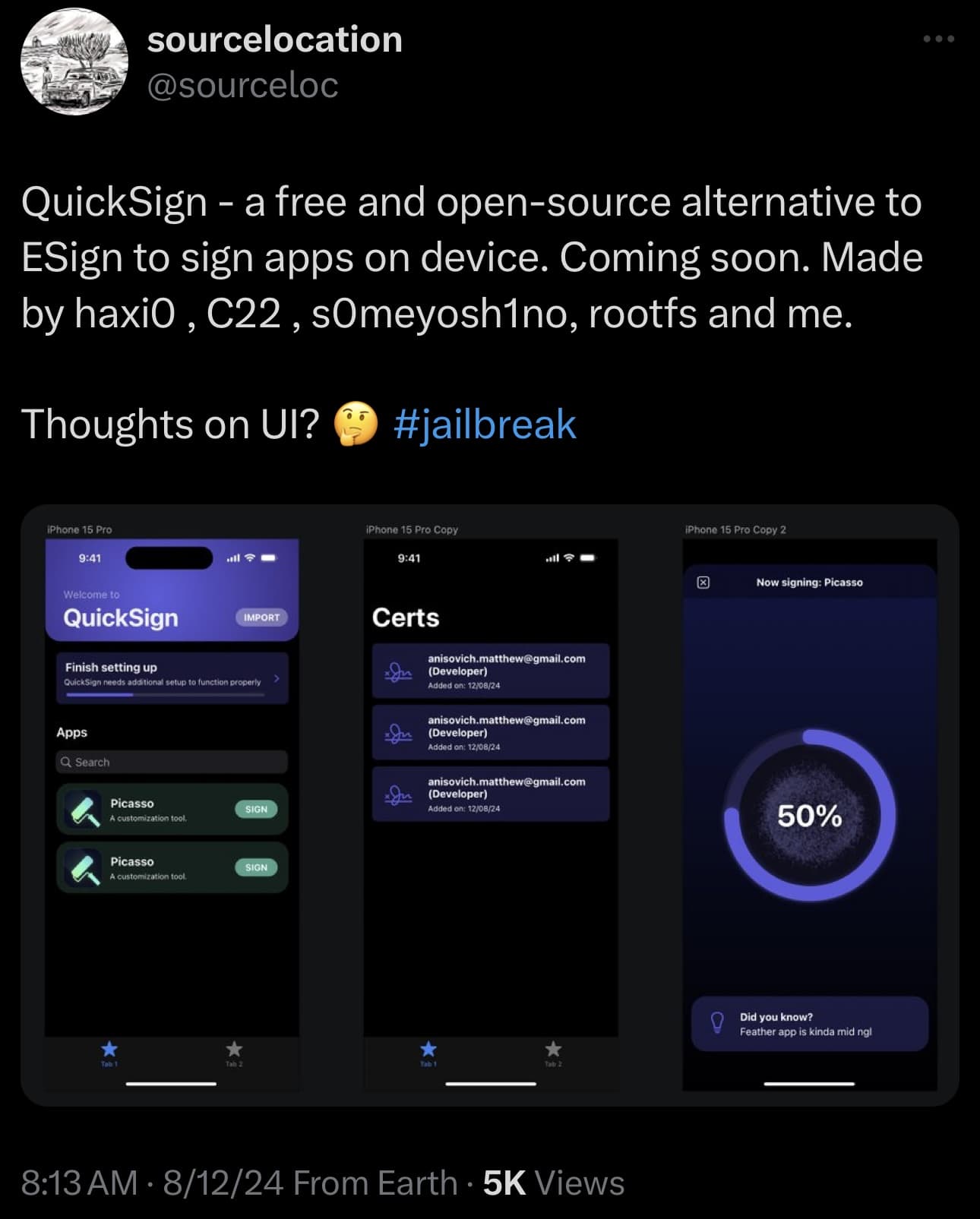 QuickSign-Ankündigung.