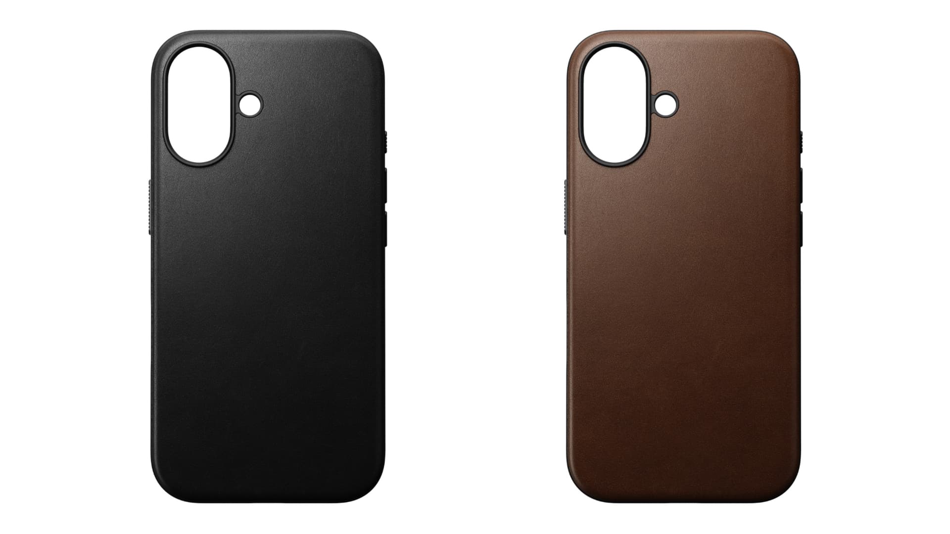 Modernes Nomad-Lederetui für iPhone 16.