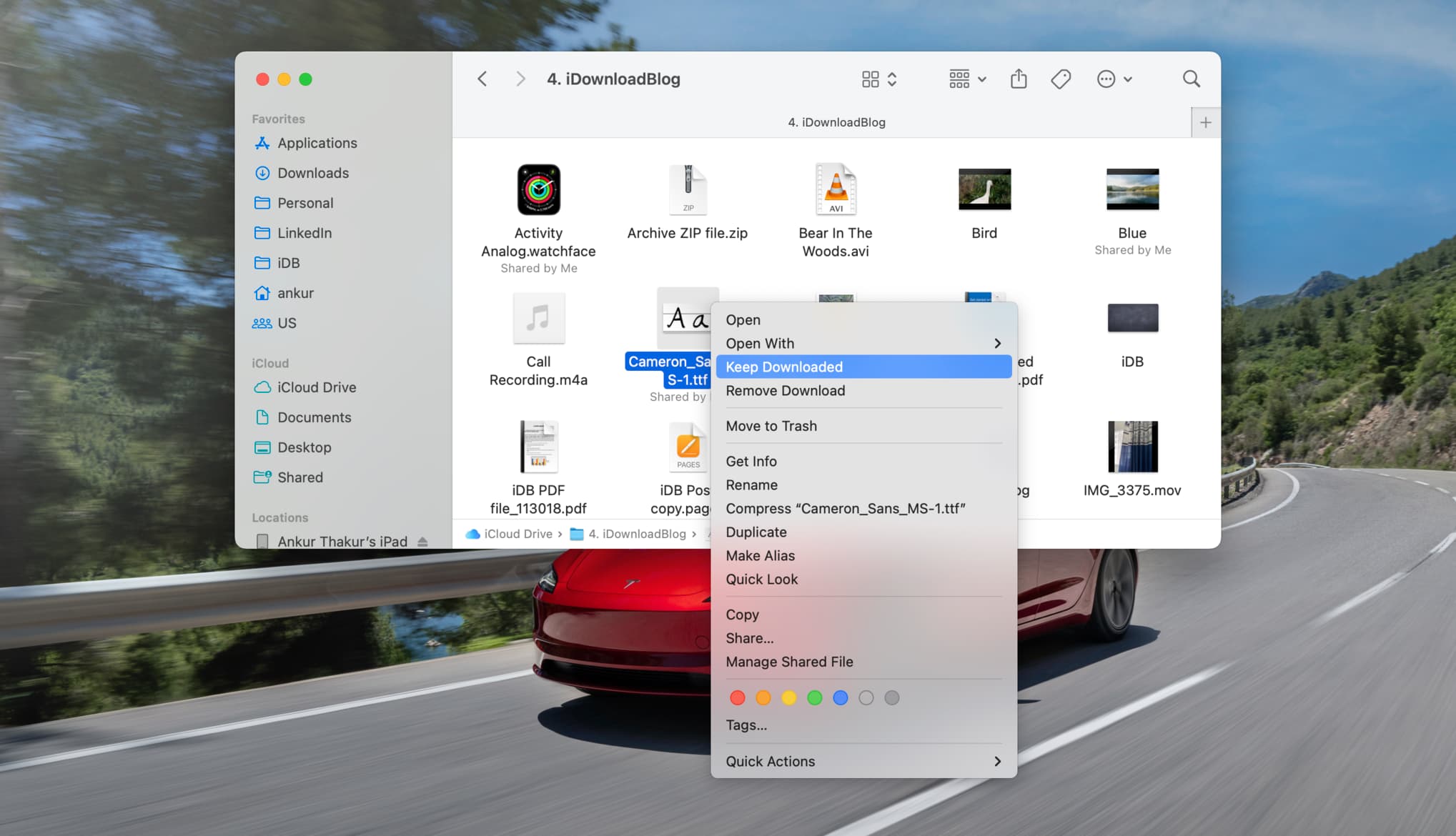 Heruntergeladene Dateien auf dem Mac in iCloud Drive behalten