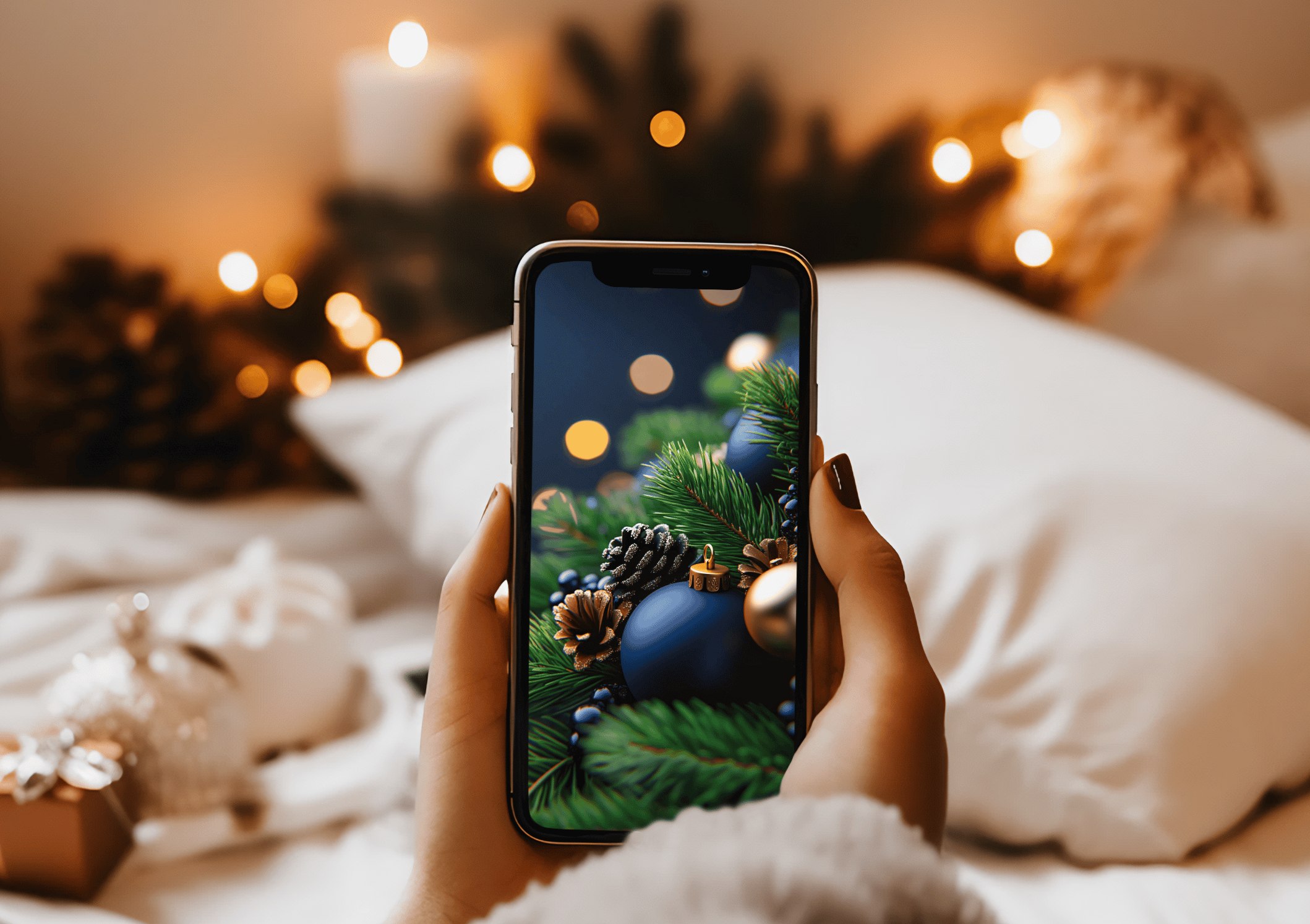 Weihnachtsornament-Hintergrundbilder für das iPhone