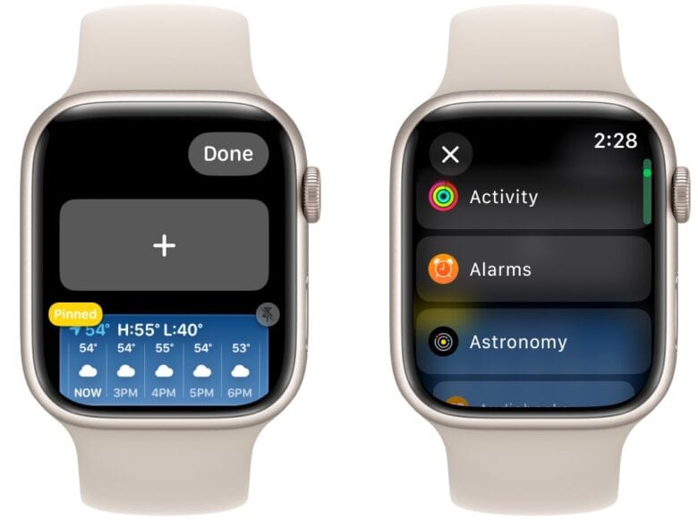 Bearbeiten von Apple Watch-Widgets Hinzufügen eines neuen Widgets zum Smart Stack