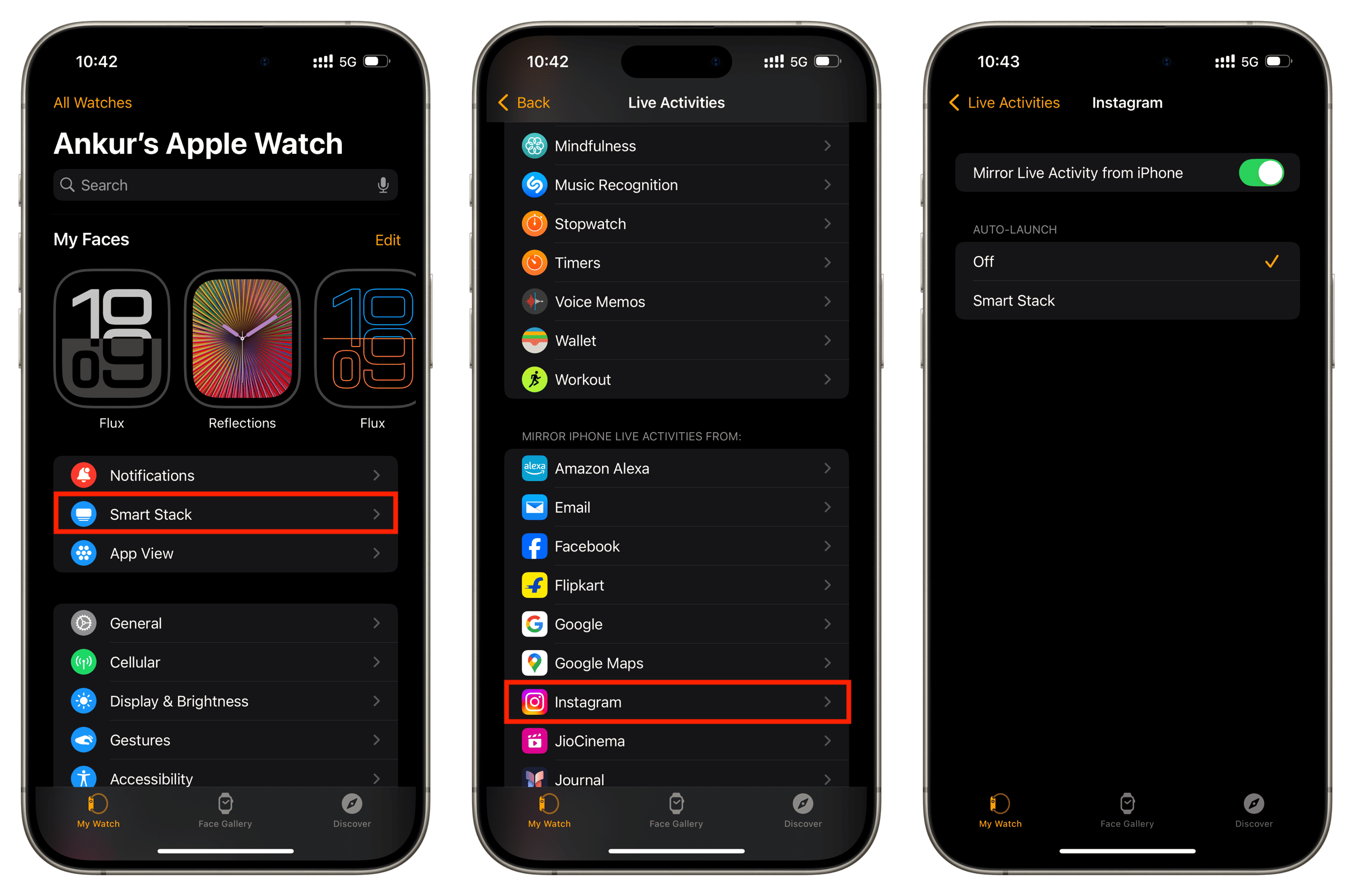 Manage Live Activities for apps on Apple Watch from iPhone Watch app