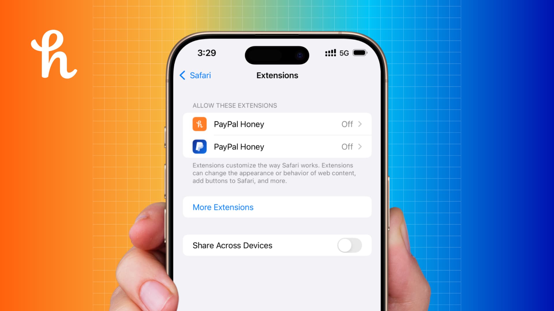 PayPal Honey-Erweiterung auf dem iPhone