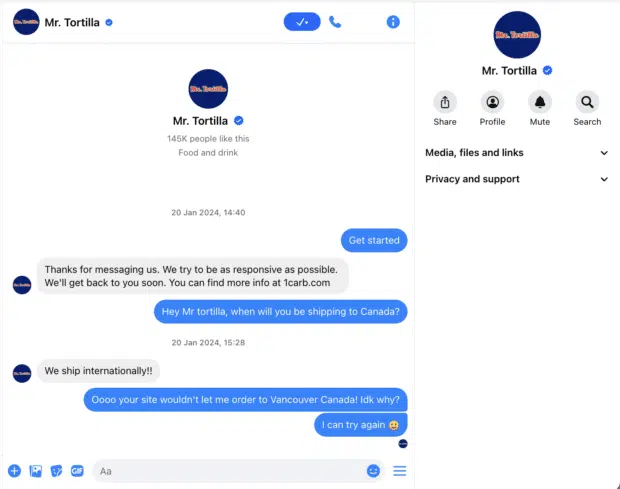 Soziale Facebook-Messenger-Anwendung