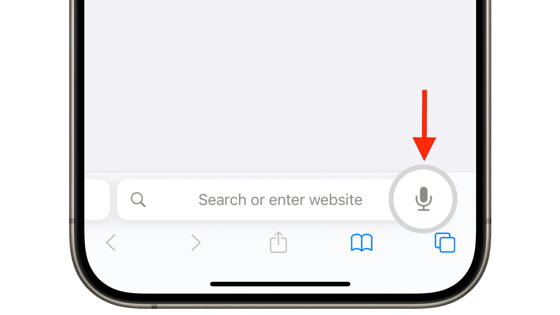 Sprachsuchschaltfläche in Safari auf dem iPhone