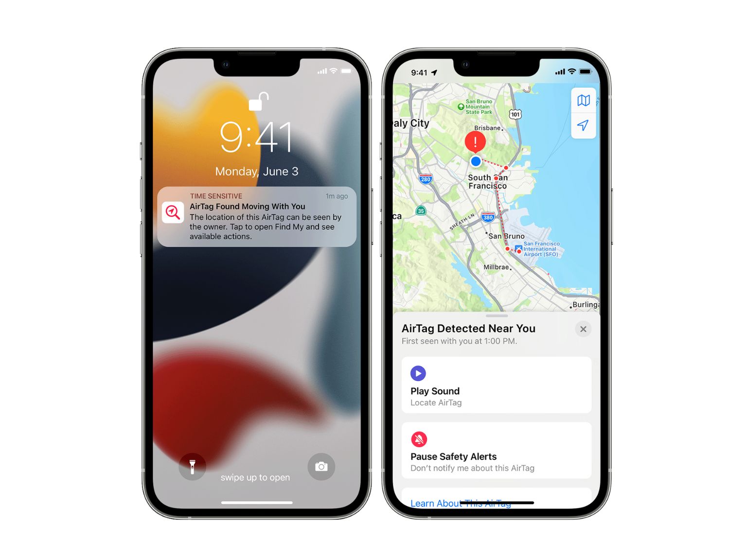 Airtag-Tracking AirTag bewegt sich mit Ihnen