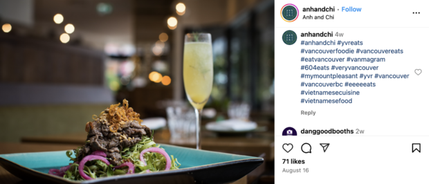 Die Instagram-Hashtags von Anh und Chi