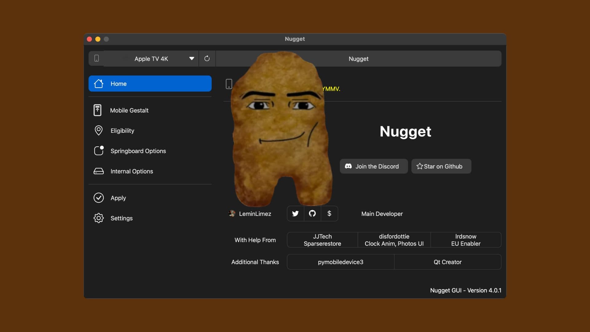 Nugget-Banner der Version 4.0.1.