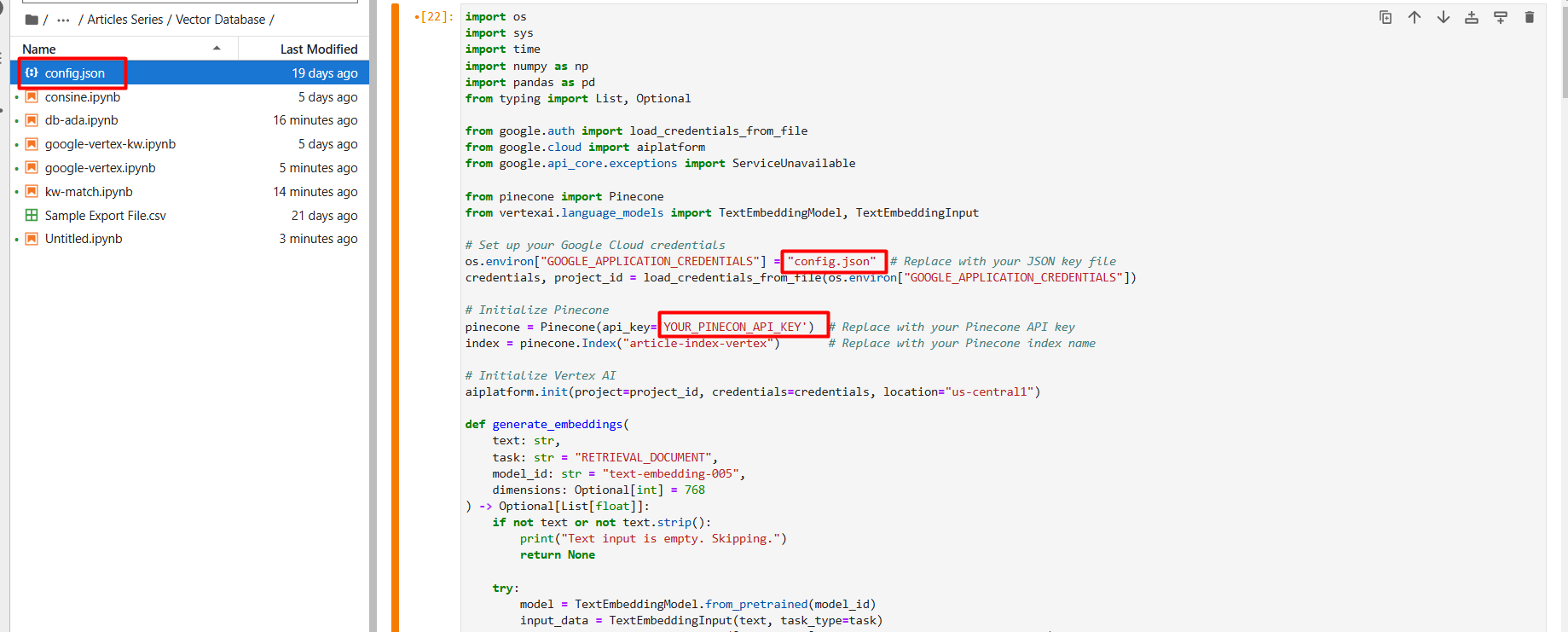 Screenshot von der Google Cloud Console, Dezember 2024