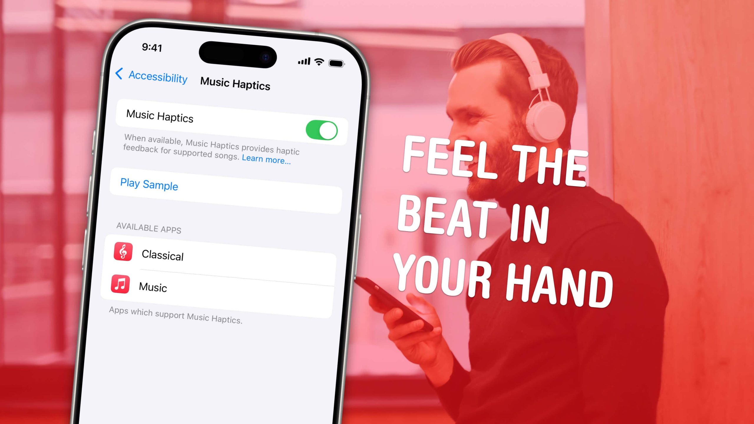 Fühlen Sie den Rhythmus (buchstäblich) mit Musikhaptik auf dem iPhone