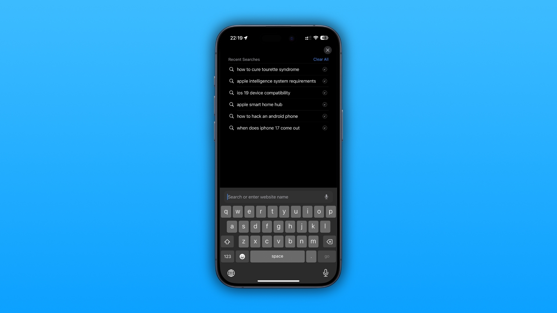 iOS 18.4 privacy issue: Safari shows recent searches upon tapping the address bar