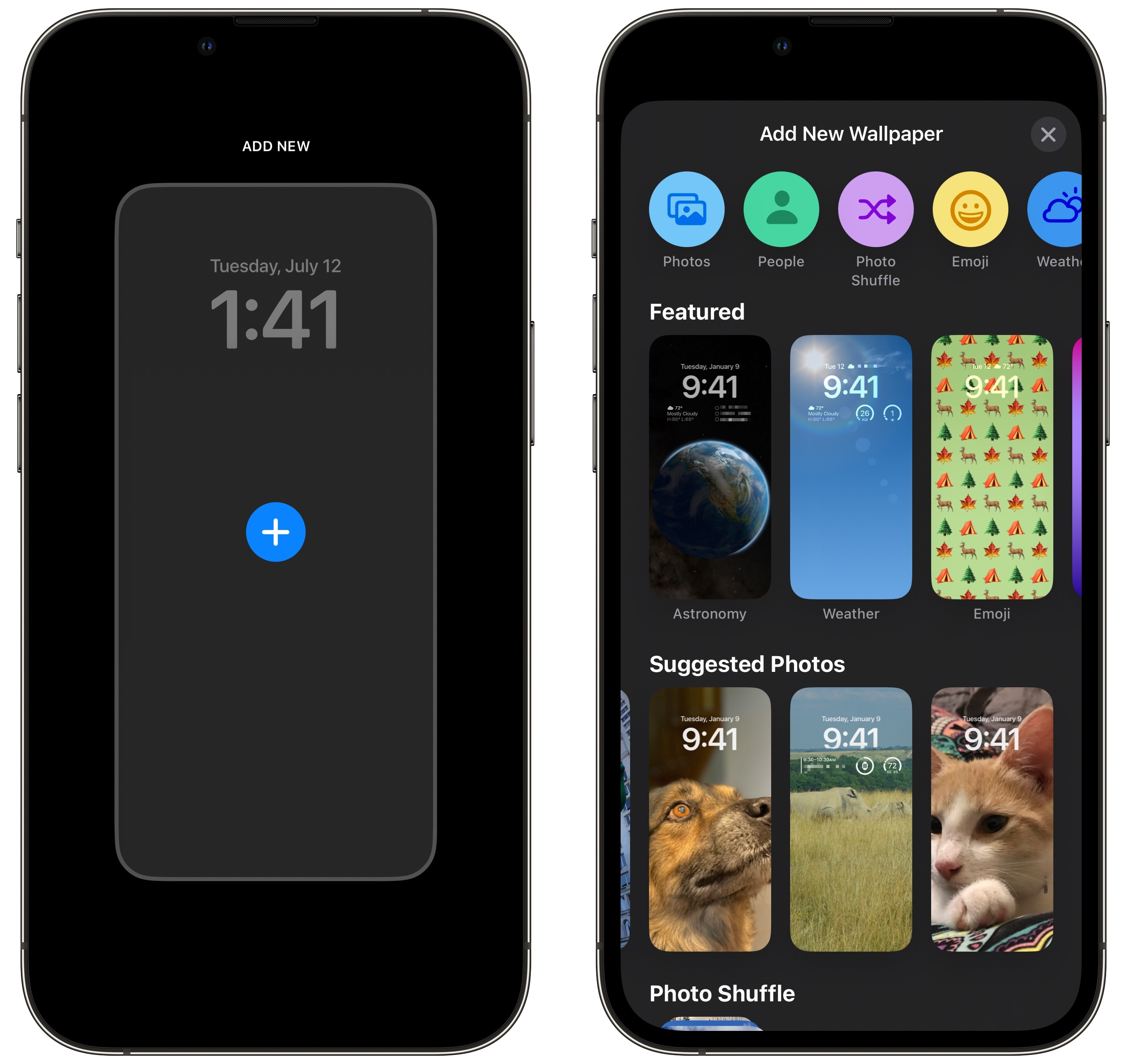 1 Fügen Sie einen neuen Sperrbildschirm hinzu So passen Sie den Sperrbildschirm in iOS 16 an: Fügen Sie neue Sperrbildschirme hinzu, indem Sie einen Stil aus der Galerie auswählen.