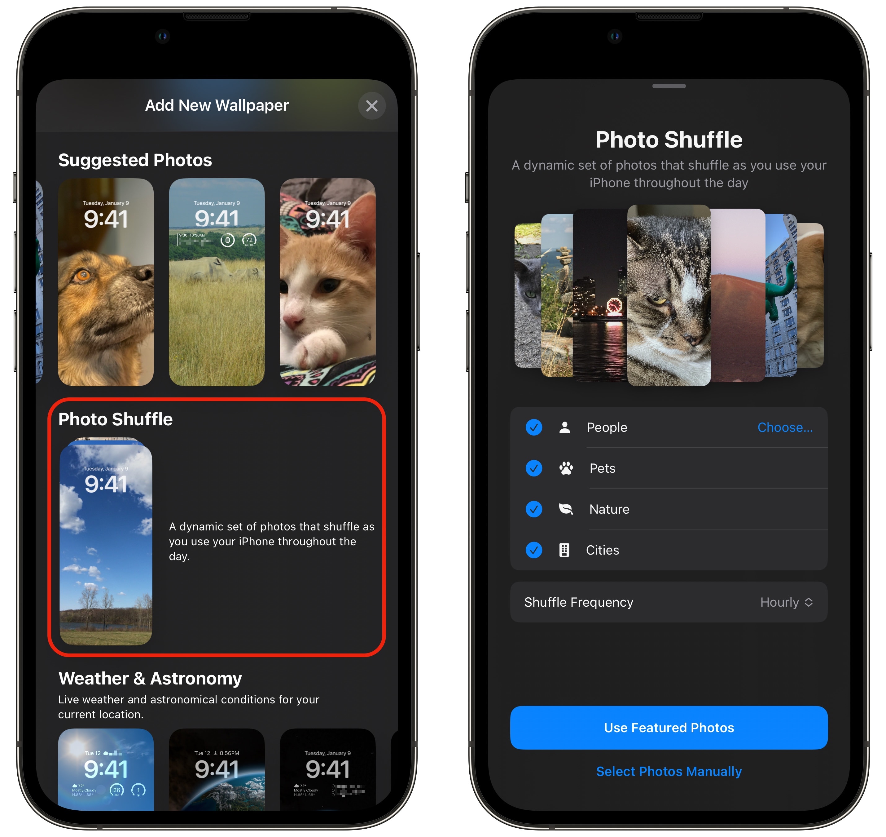 3 Fügen Sie ein Foto -Shuffle hinzu Ein Foto -Shuffle schaltet Ihre Tapete automatisch auf.