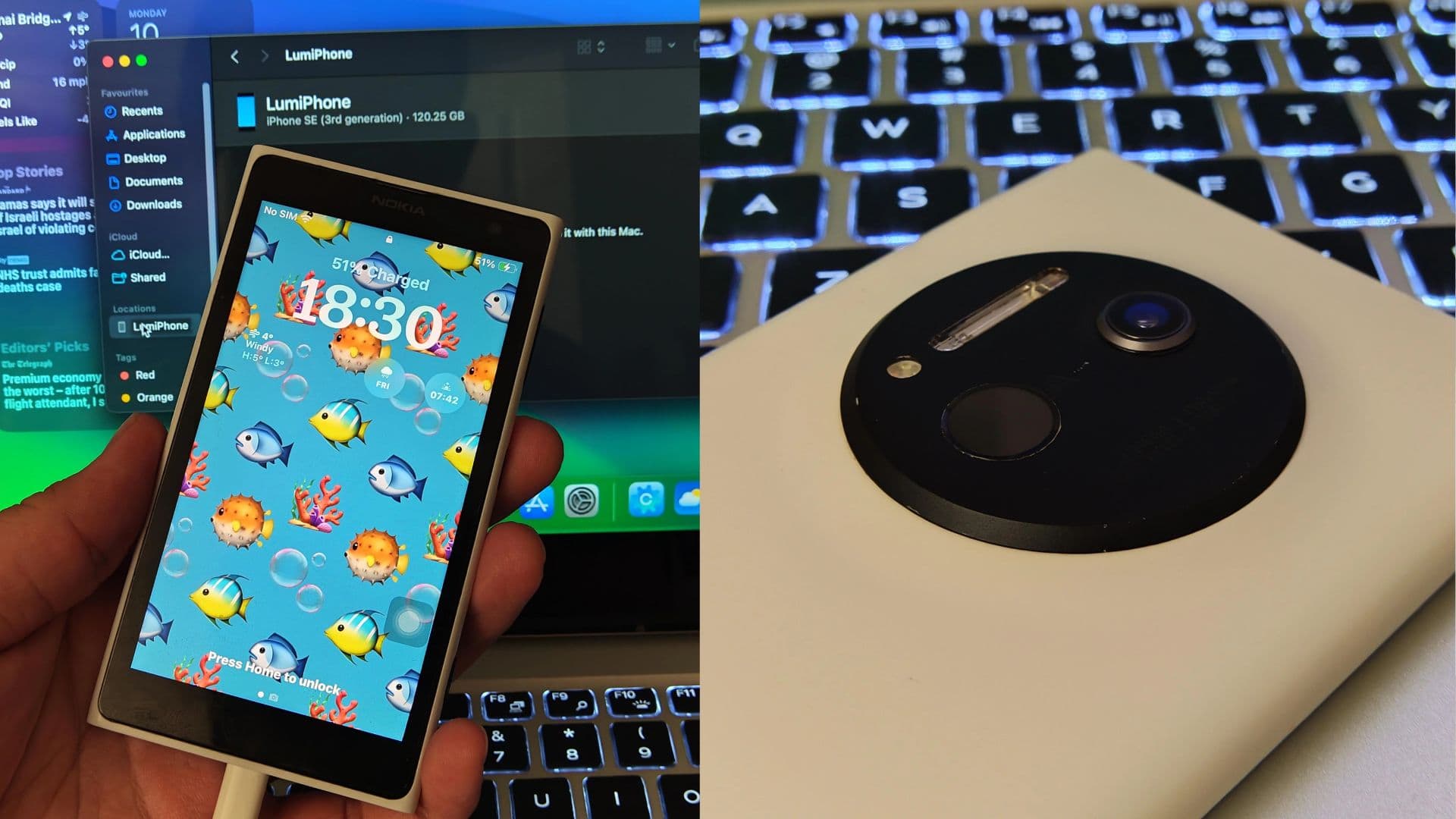 Lumia 1020 Laufen iOS.
