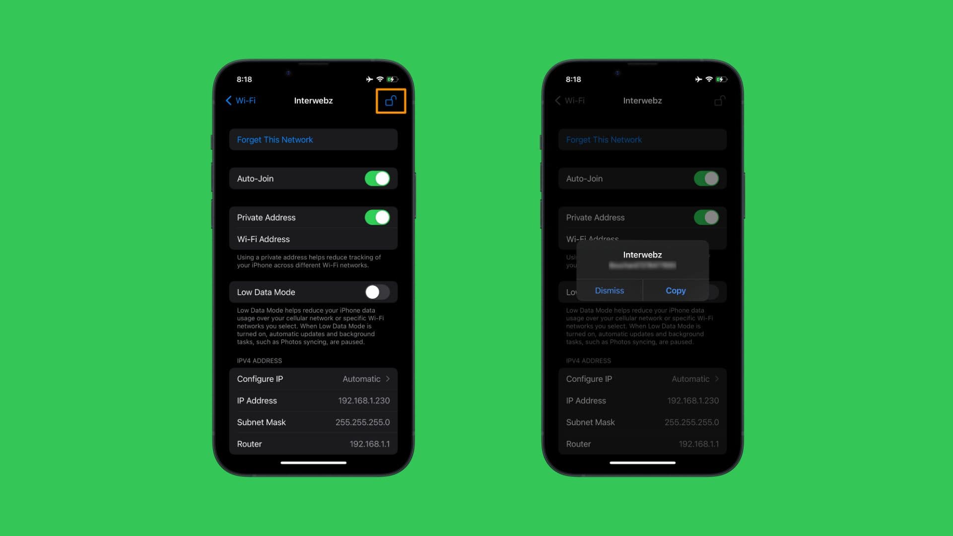 Einbindungsword können Jailbreakers auf iOS 15 und frühere Kopie und Teilen ihres aktuellen Wi-Fi-Passworts ermöglichen