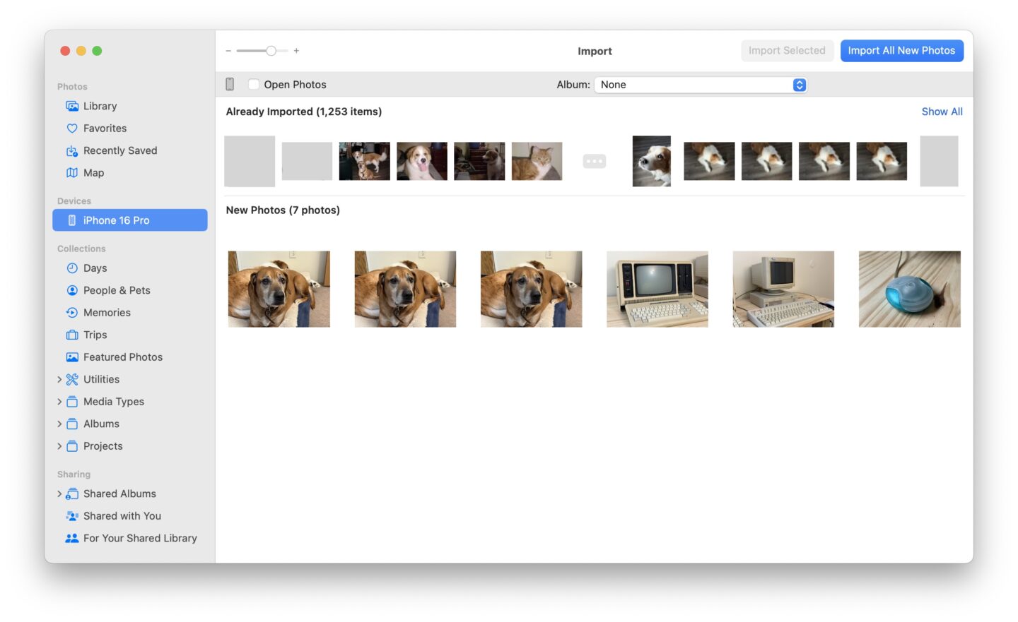 Screenshot Fotos manuell synchronisieren