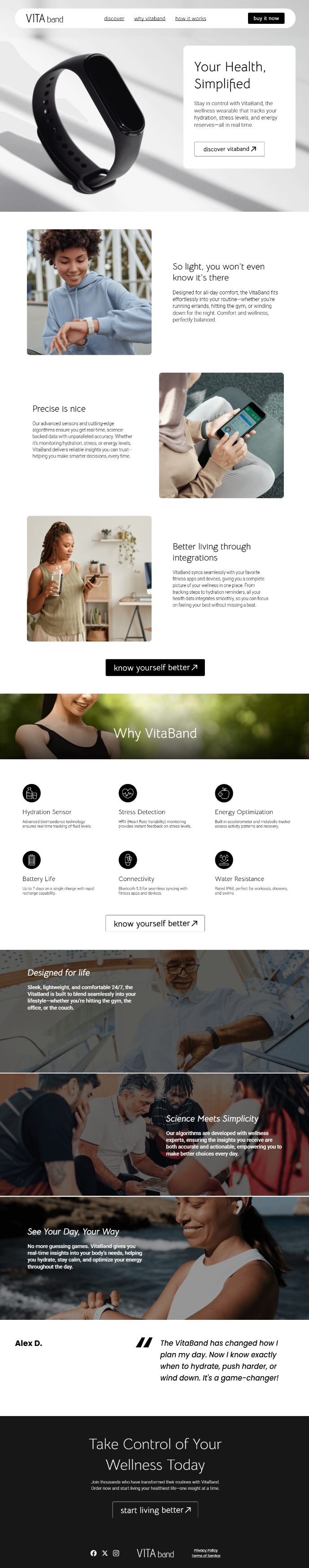 Beispiel für Gesundheitsweaturen Landing Page Beispiel