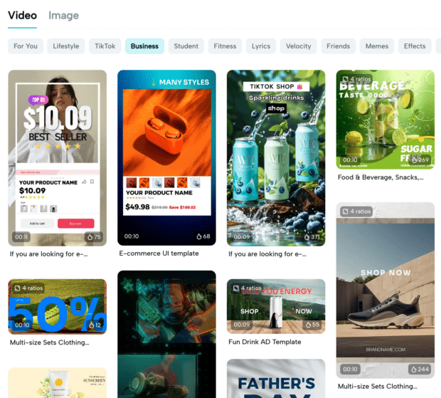 Capcut -Videoinhalteerstellung Apps für Unternehmen