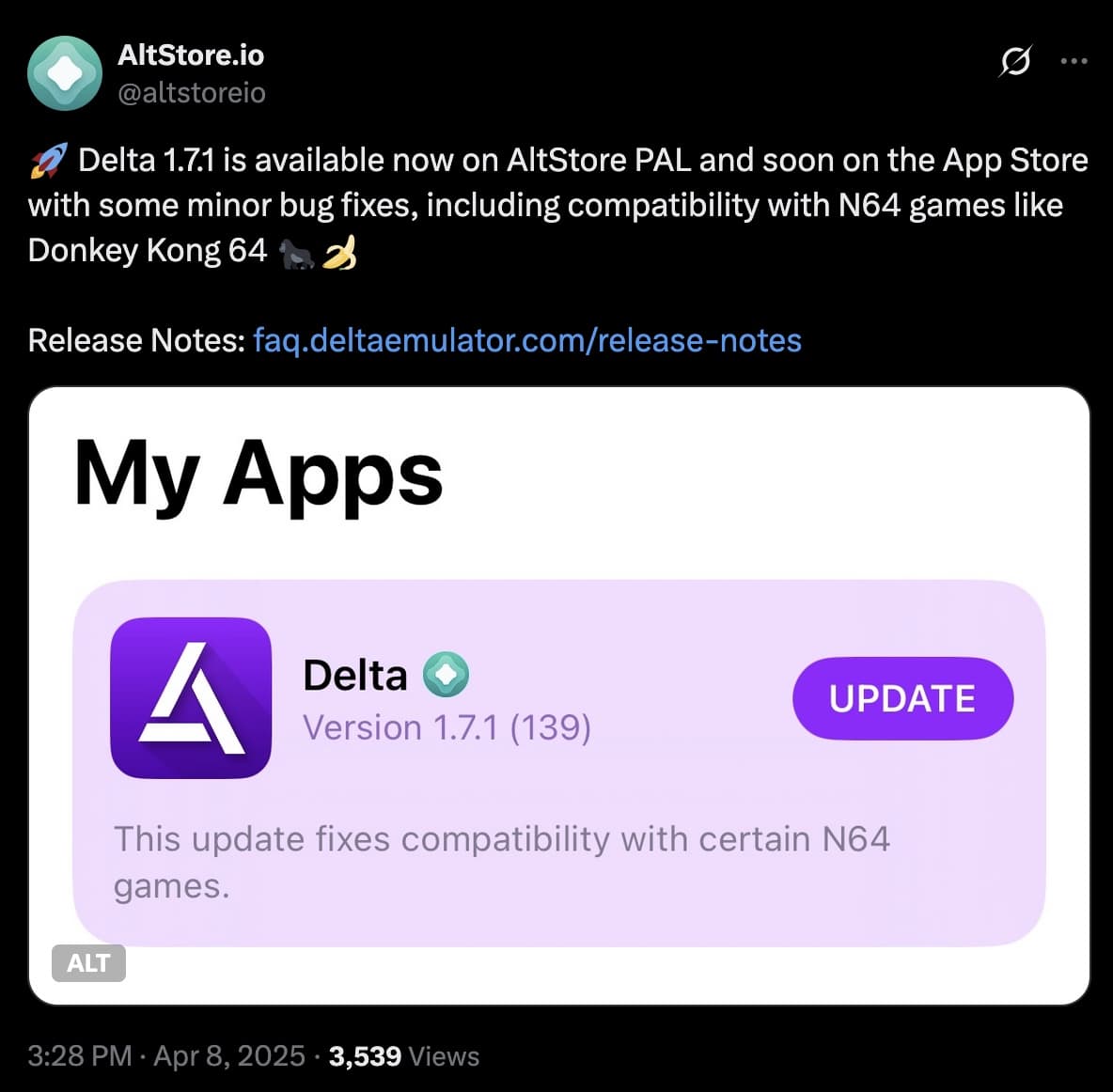 Delta v1.7.1 Update.