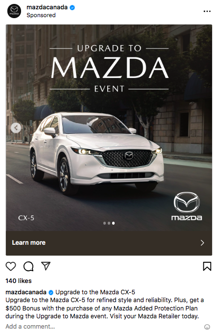 Upgrade auf das Mazda -Event