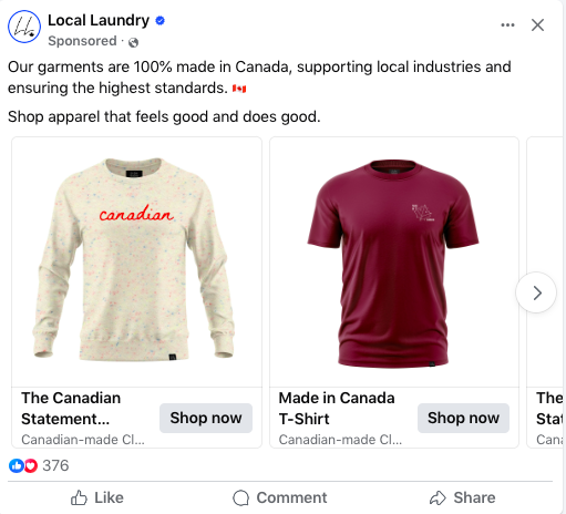 Katalog Karussell ad lokale Wäsche in Kanada hergestellt