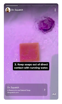 Snapchat Carousel Ad Dr. Squatch natürliche Seife