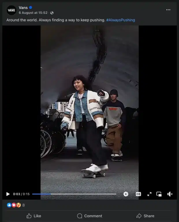 auf der ganzen Welt in Vans Shoes Promo Facebook Video Anzeige