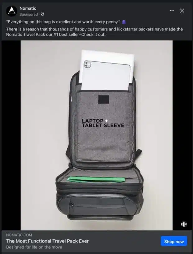 Nomatische Reise -Pack -Laptop -Geschwindigkeit faszinierende Anzeige