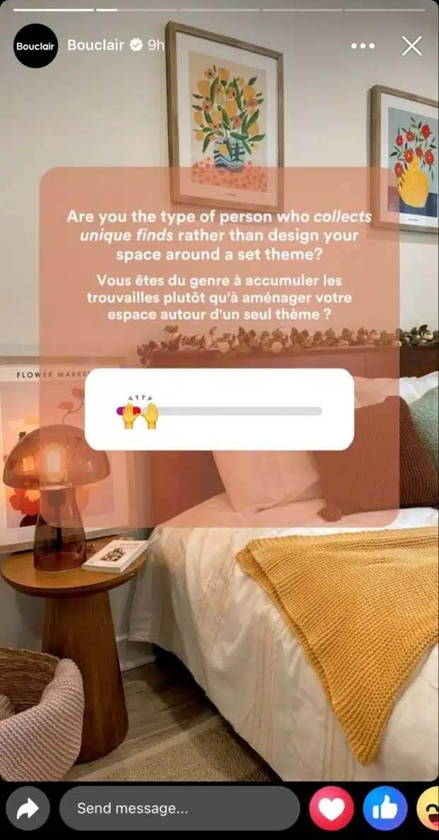 Bouclair Home Decor Frage Einzigartige Funde Interactive Facebook Story Slider Abstimmung