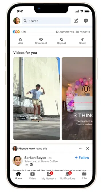 Videos für Ihre Registerkarte LinkedIn