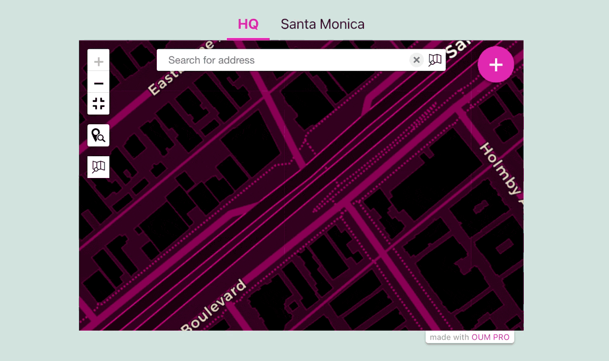A GIF of a user clicking the Region tabs on the front end of a website.