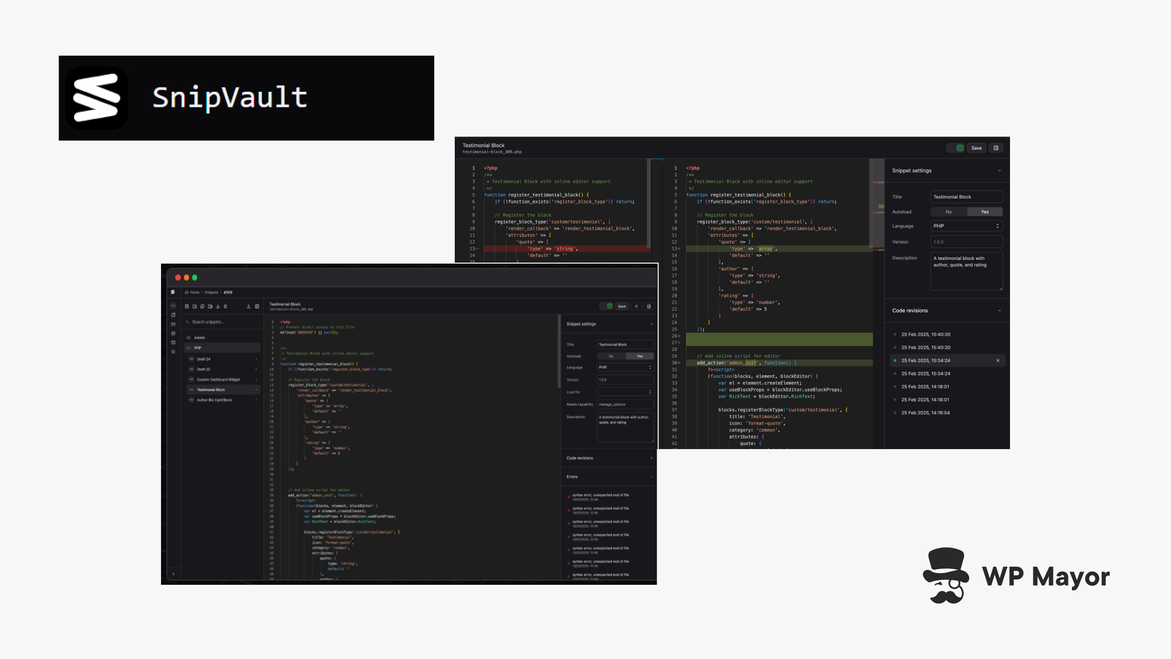 SNIPVAULT Review: Ein spezielles Code -Snippets -Plugin für WordPress -Entwickler