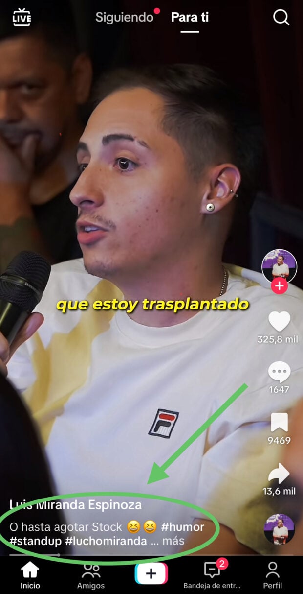 Beschreibung der Tiktok de Luis Miranda Espinoza