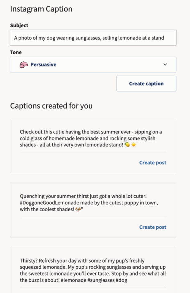 Owlywriter AI (Ein Ki-Marketing-Tool) Generier instagram-bildunterschriften