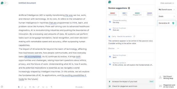 Grammarly unterstein