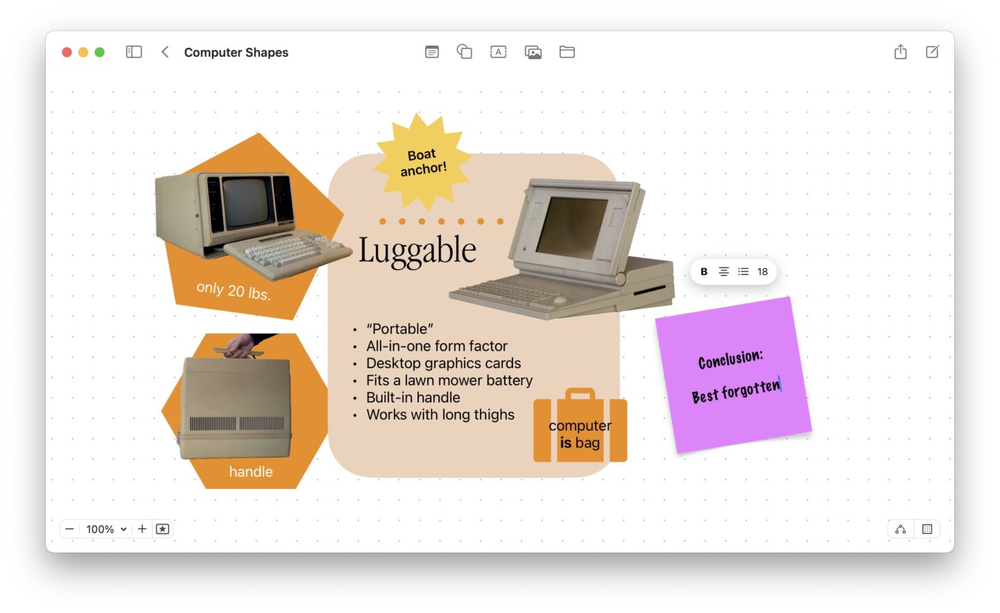 Freeform Sticky Notes Hinzufügen einer lila klebrigen Note zu einer Freiform -Tafel