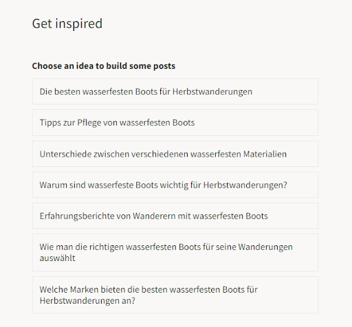 Ki-Generierte Social-Media-Content-Ideen in Owlywriter ai von Hootsuite