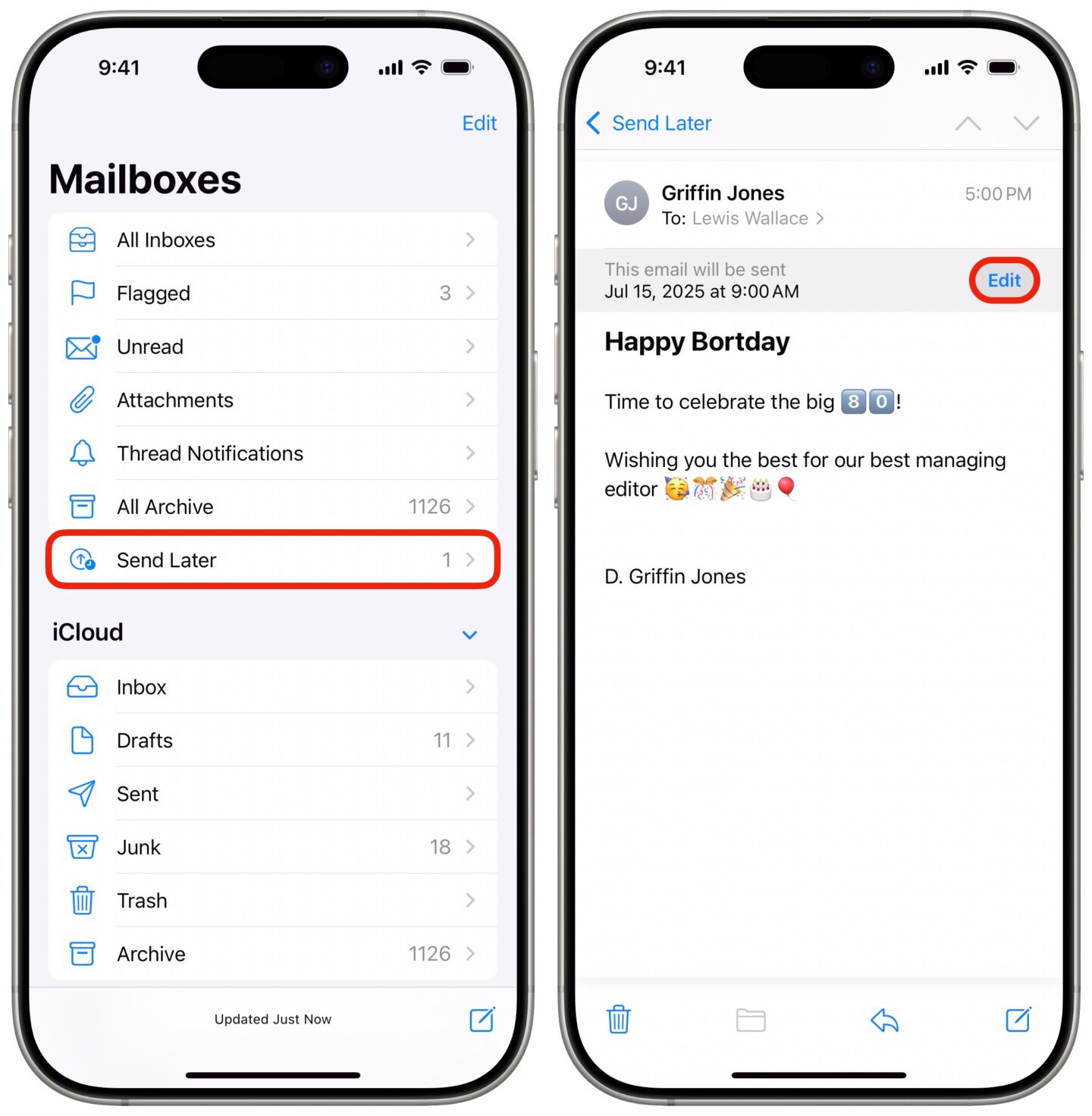 Reschedule Email Rescheduling an email