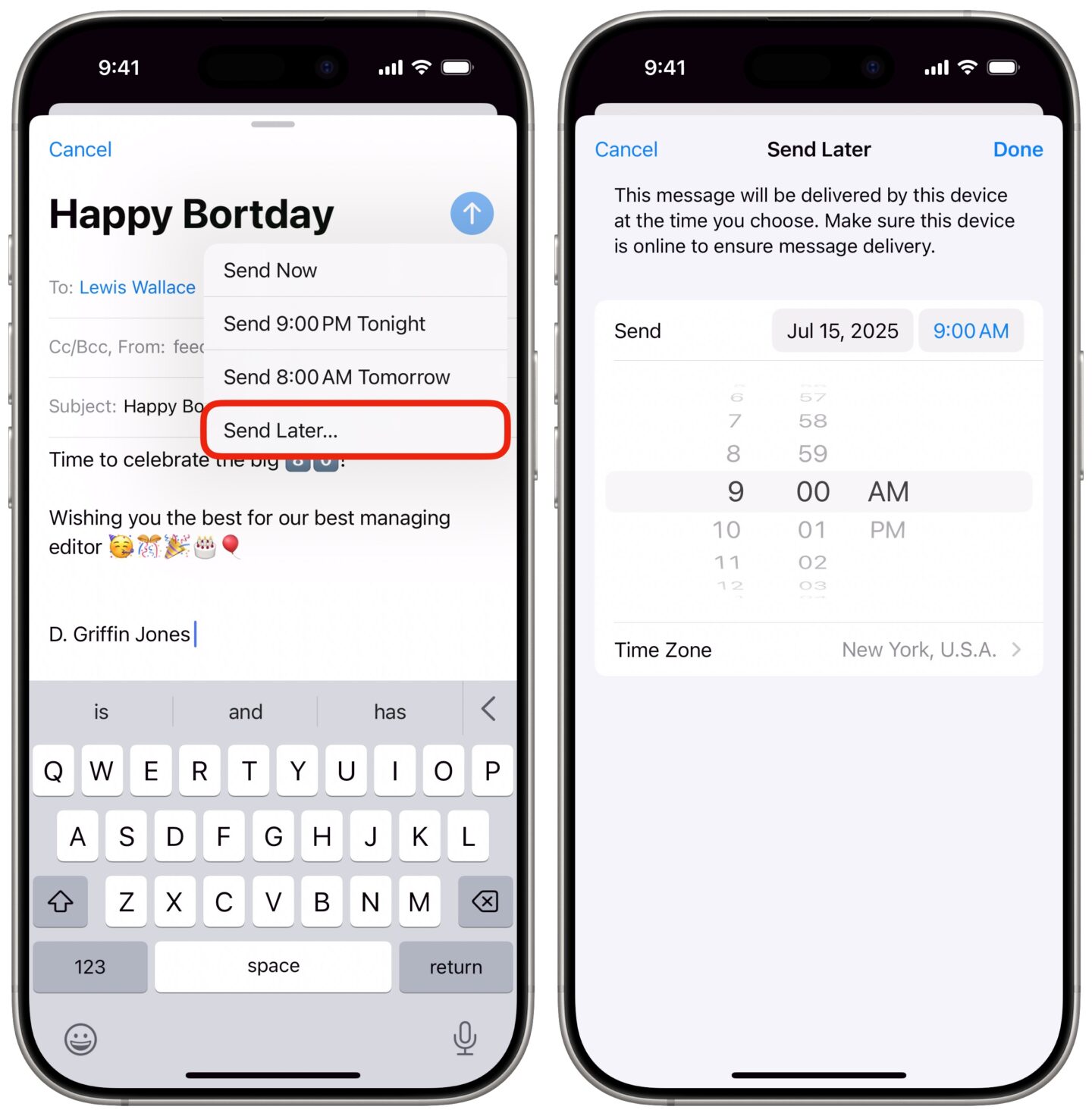 Schedule Email Schedule an email to send later