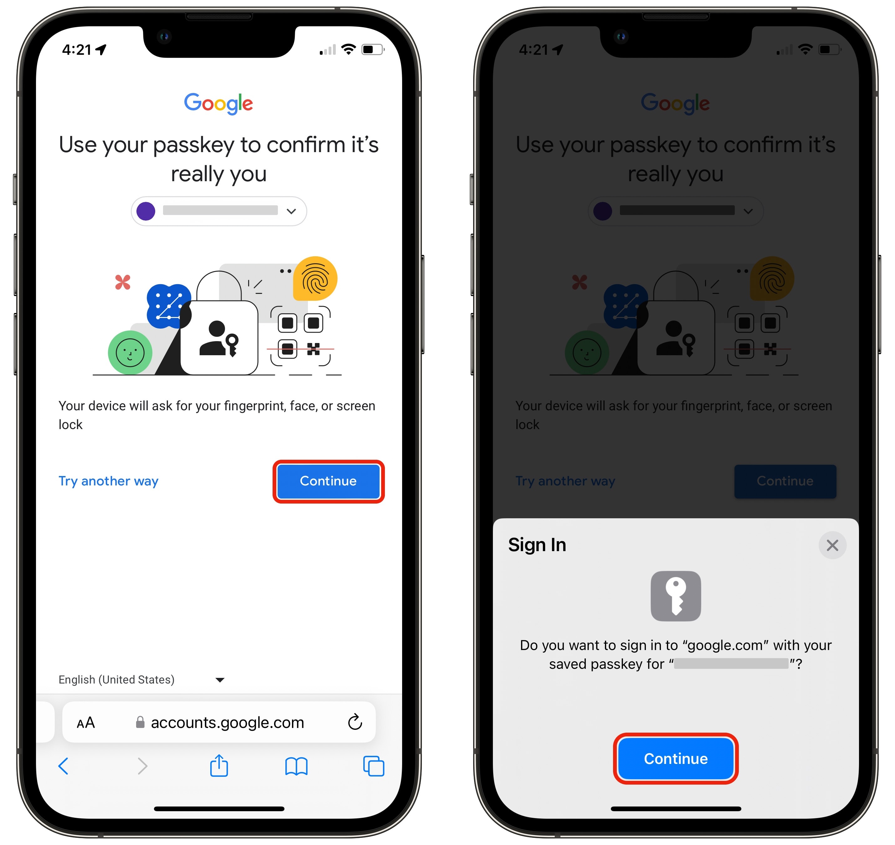 Melden Sie sich bei Google anhand von Passkeys an Melden Sie sich bei Google mit einem PassKey an