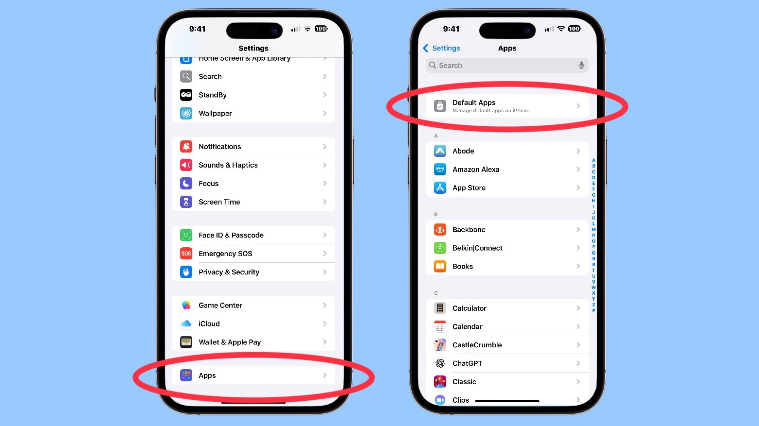 Ändern Sie Standard -Apps auf dem iPhone Ändern Sie Standard -Apps auf dem iPhone